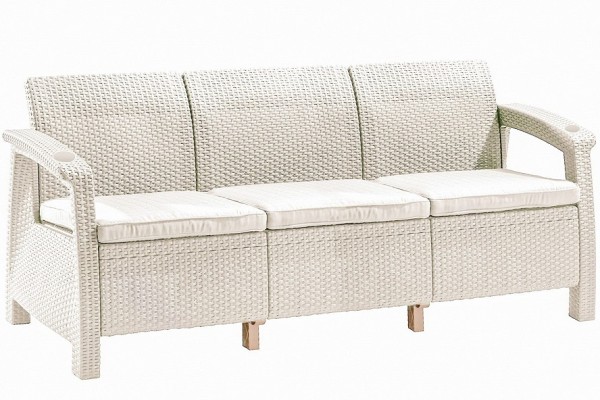 Трёхместный диван  Yalta Sofa 3 Seat белый купить в Октябрьском
