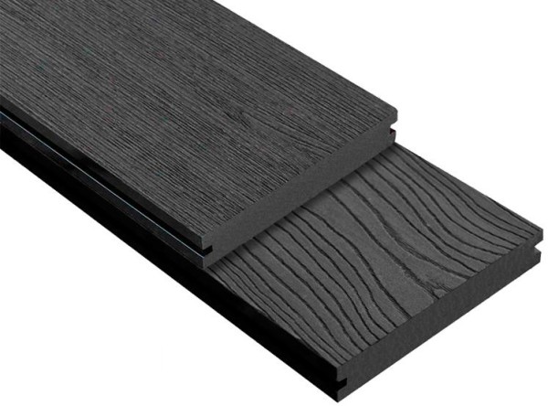 Террасная доска ДПК Outdoor 3D полнотелая STORM/OCEAN BLACK черная купить в Октябрьском