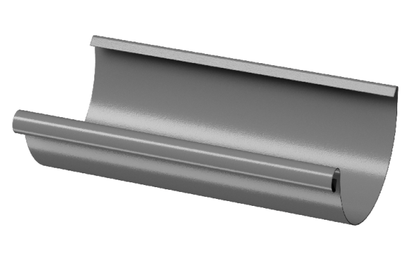 Желоб полукруглый D125 3 м Döcke STAL PREMIUM Графит, (RAL 7024) купить в Октябрьском