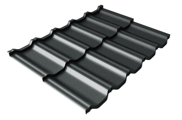 Металлочерепица модульная Квинта Uno Grand Line c 3D резом 0,5 GreenСoat Pural Matt RR2Н3 (RAL 7016 антрацитово-серый) купить в Октябрьском