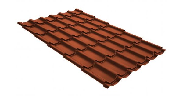 Металлочерепица классик GL 0,5 GreenCoat Pural RR 750 кирпично-красный (RAL 8004 терракота) купить в Октябрьском