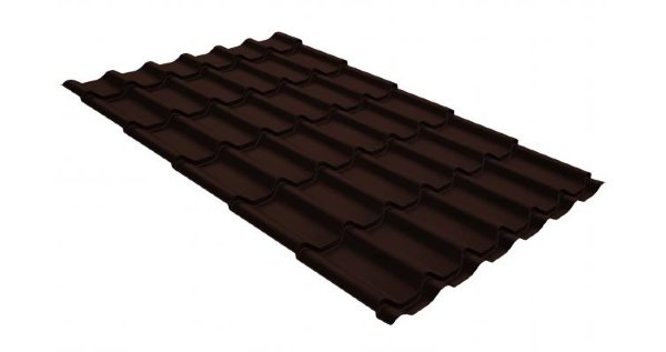 Металлочерепица классик GL 0,5 GreenCoat Pural RR 887 шоколадно-коричневый (RAL 8017 шоколад) купить в Октябрьском