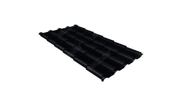 Металлочерепица камея 0,45 Drap RAL 9005 черный купить в Октябрьском