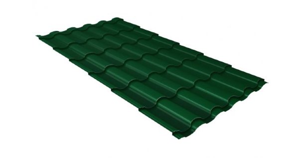 Металлочерепица кредо 0,5 Satin RAL 6005 зеленый мох купить в Октябрьском