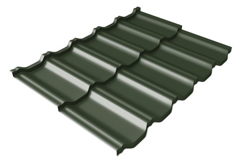 Металлочерепица модульная Квинта Uno Grand Line c 3D резом 0,5 GreenСoat Pural RR 11 темно-зеленый (RAL 6020 хромовая зелень) купить в Октябрьском