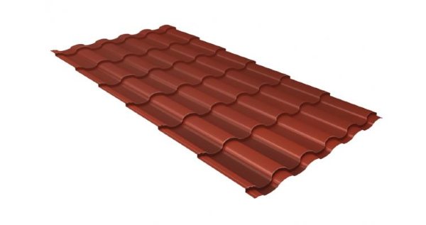 Металлочерепица кредо GL 0,5 Velur20 RAL 8004 терракота купить в Октябрьском