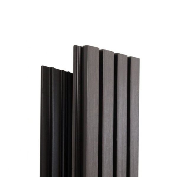 Фасадная доска Ecodecking Техно реечная 200х26х3000 Графит купить в Октябрьском