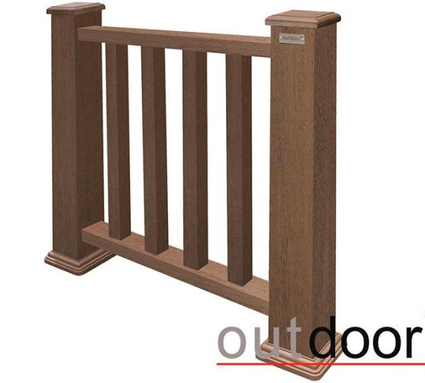 Ограждение из ДПК Outdoor Классик 3D STORM коричневый микс купить в Октябрьском