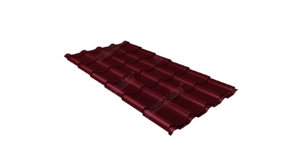 Металлочерепица камея 0,5 Satin RAL 3005 красное вино купить в Октябрьском