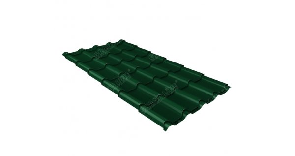 Металлочерепица камея 0,5 Satin RAL 6005 зеленый мох купить в Октябрьском