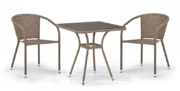 Комплект плетеной мебели AFINA из иск. ротанга T282BNT/Y137C-W56 Light Brown 2Pcs купить в Октябрьском