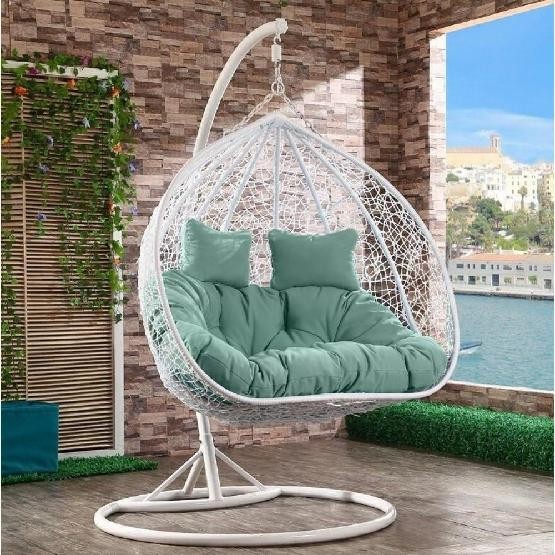 Кресло Подвесное из искусственного ротанга AFM-109A White/Green купить в Октябрьском