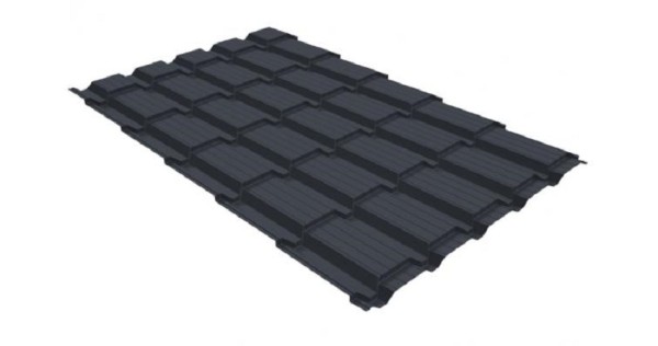 Металлочерепица GL квадро профи 0,5 GreenCoat Pural RR 23 темно-серый (RAL 7024) мокрый асфальт купить в Октябрьском