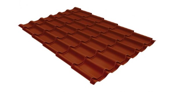 Металлочерепица классик GL 0,5 Velur20 RAL 8004 терракота купить в Октябрьском