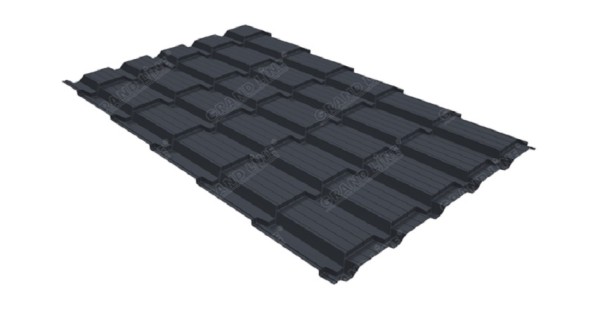Металлочерепица GL квадро профи 0,5 Satin RAL 7024 мокрый асфальт купить в Октябрьском
